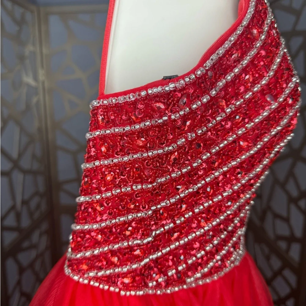 *LUCCI LU RED DRESS SIZE 2 - Picture 12 of 17